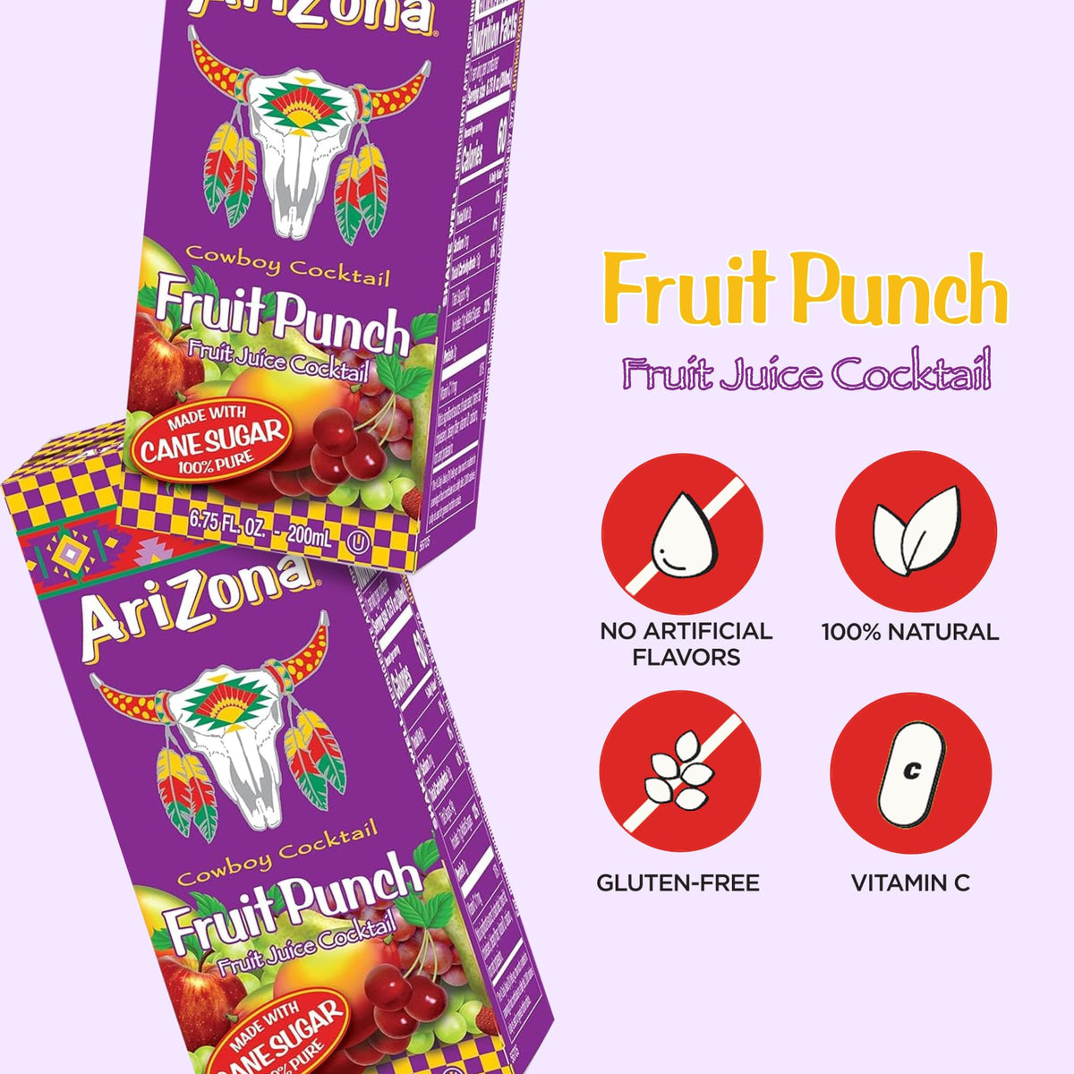 Arizona Fruit Punch juice close-up showing real fruit flavors.