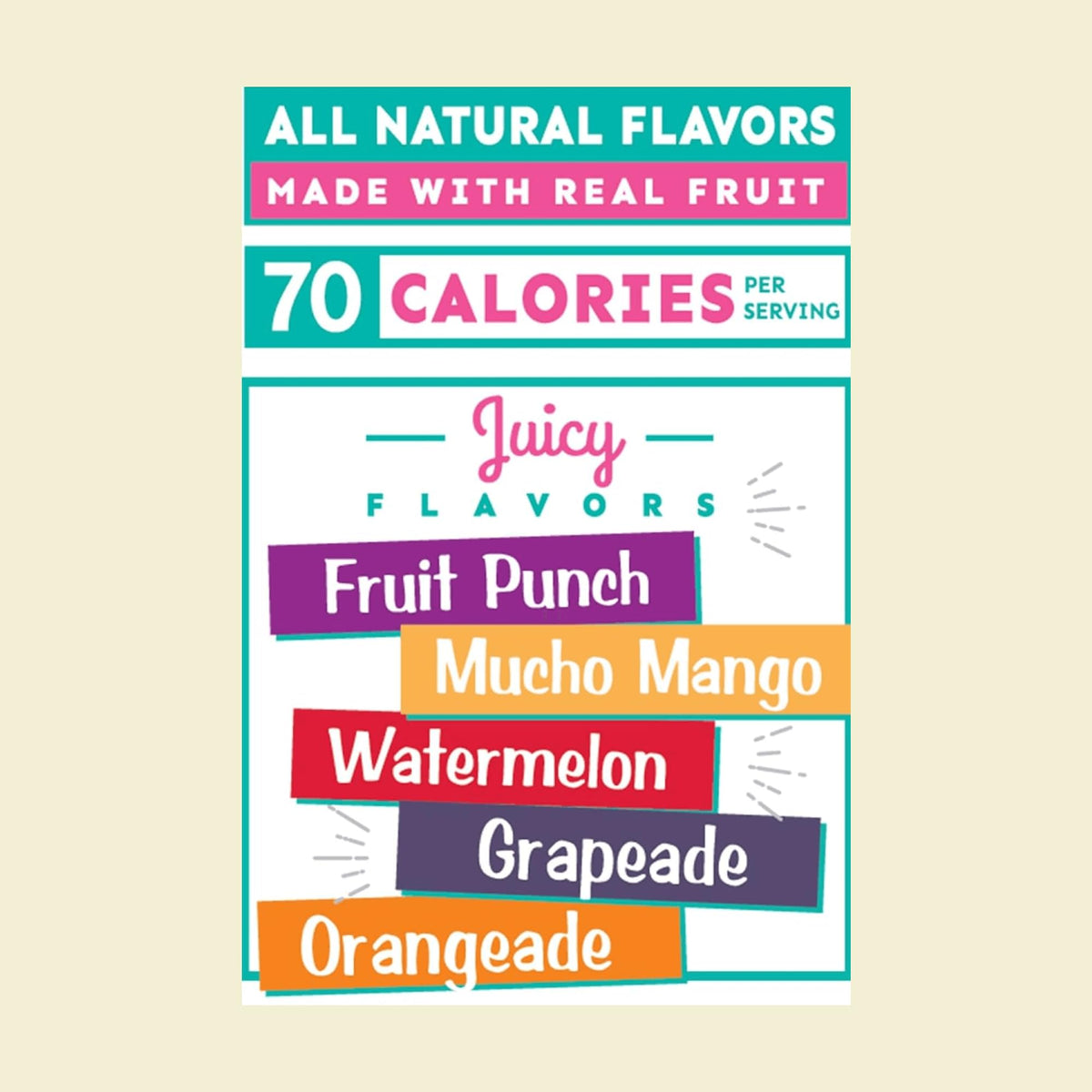 AriZona Fruit Snacks display gluten-free and fat-free formula.