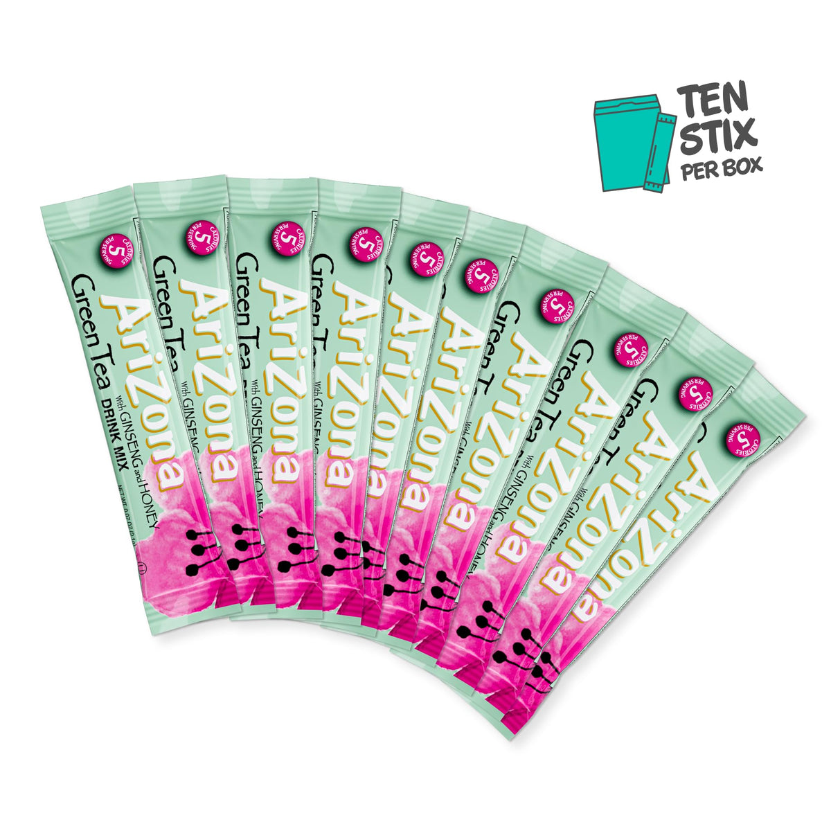Dissolving AriZona Green Tea Stix in water to create a low-calorie beverage.