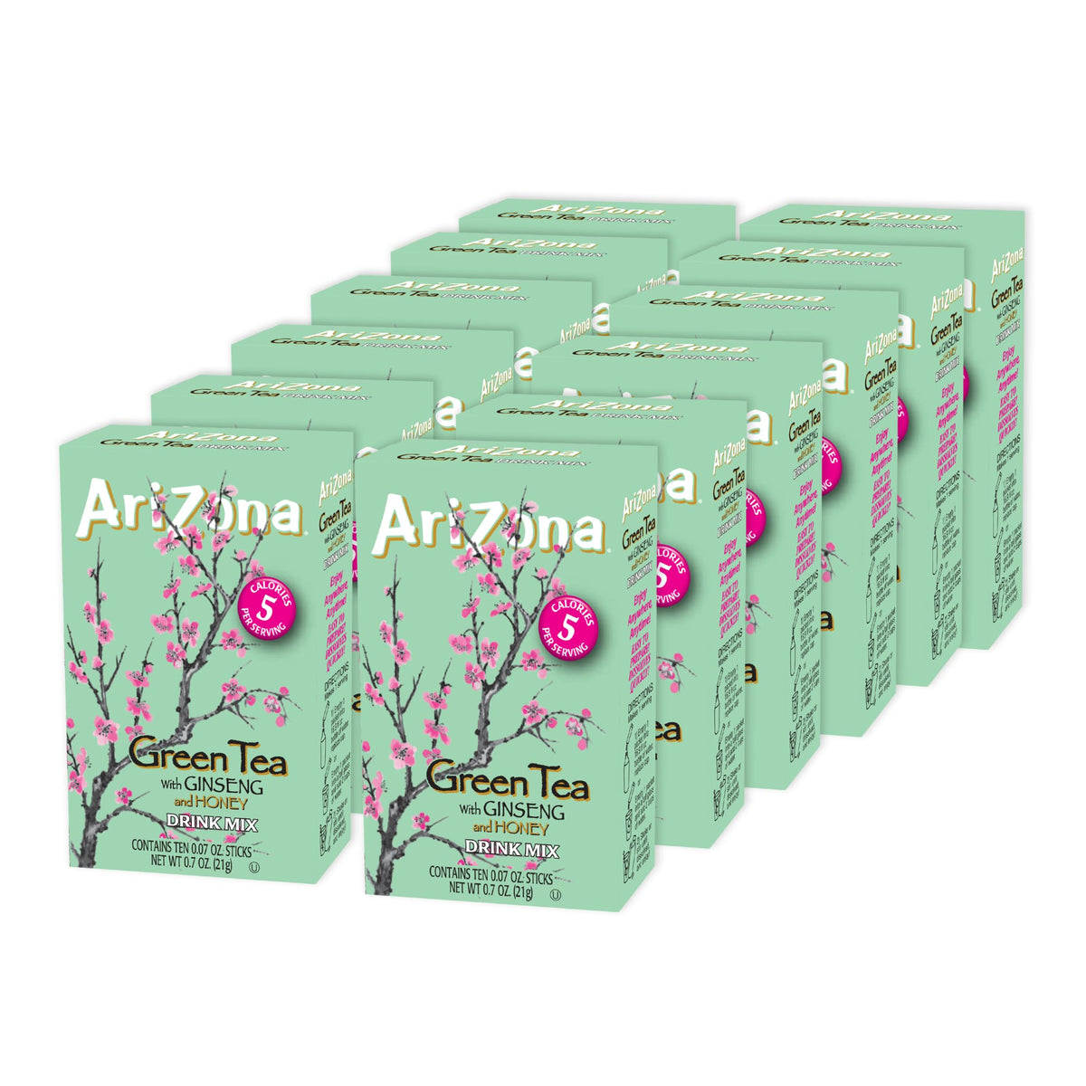 AriZona Green Tea Stix packaging front for on-the-go refreshment.