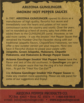 Arizona Gunslinger hot sauce bottles trio ready for tacos, eggs, or grilling