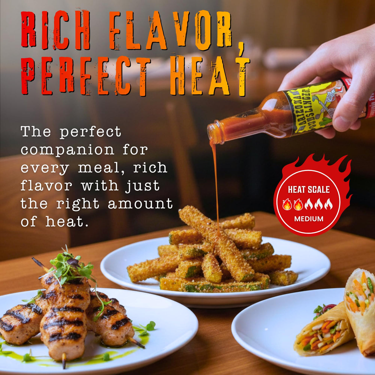 Arizona Gunslinger Smokin' Red Jalapeño Sauce displays vibrant heat for recipes.