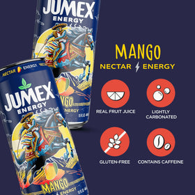Jumex Mango Nectar Energy can side view for a quick boost