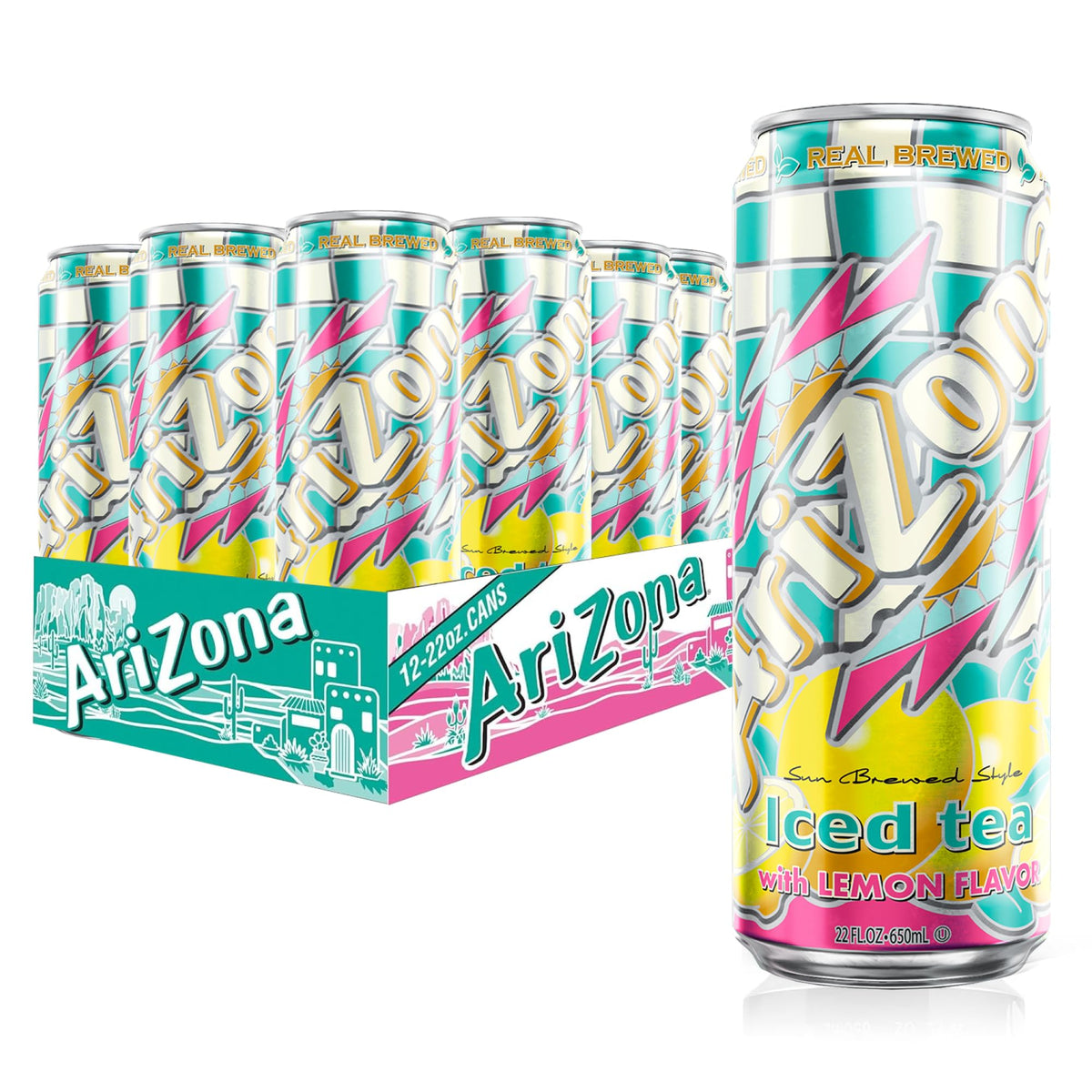 Arizona Lemon Tea big can 22 oz for on-the-go refreshment