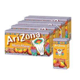 AriZona Mucho Mango drink box front view for on-the-go refreshment and lunchbox use.
