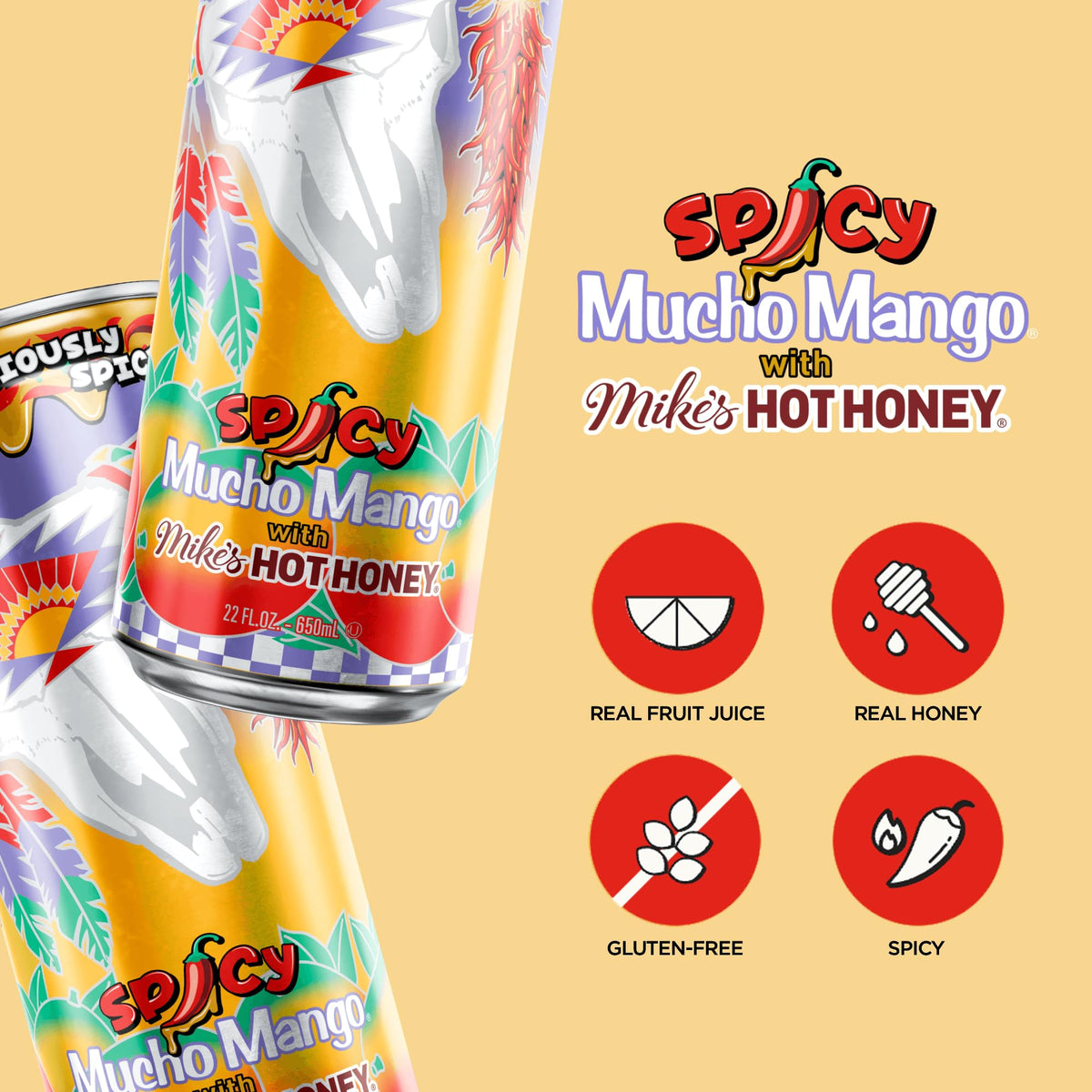 AriZona Mucho Mango pour over ice for a sweet-heat mango twist.