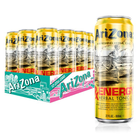 AriZona Rx Energy green tea citrus 22oz can for on-the-go energy boost
