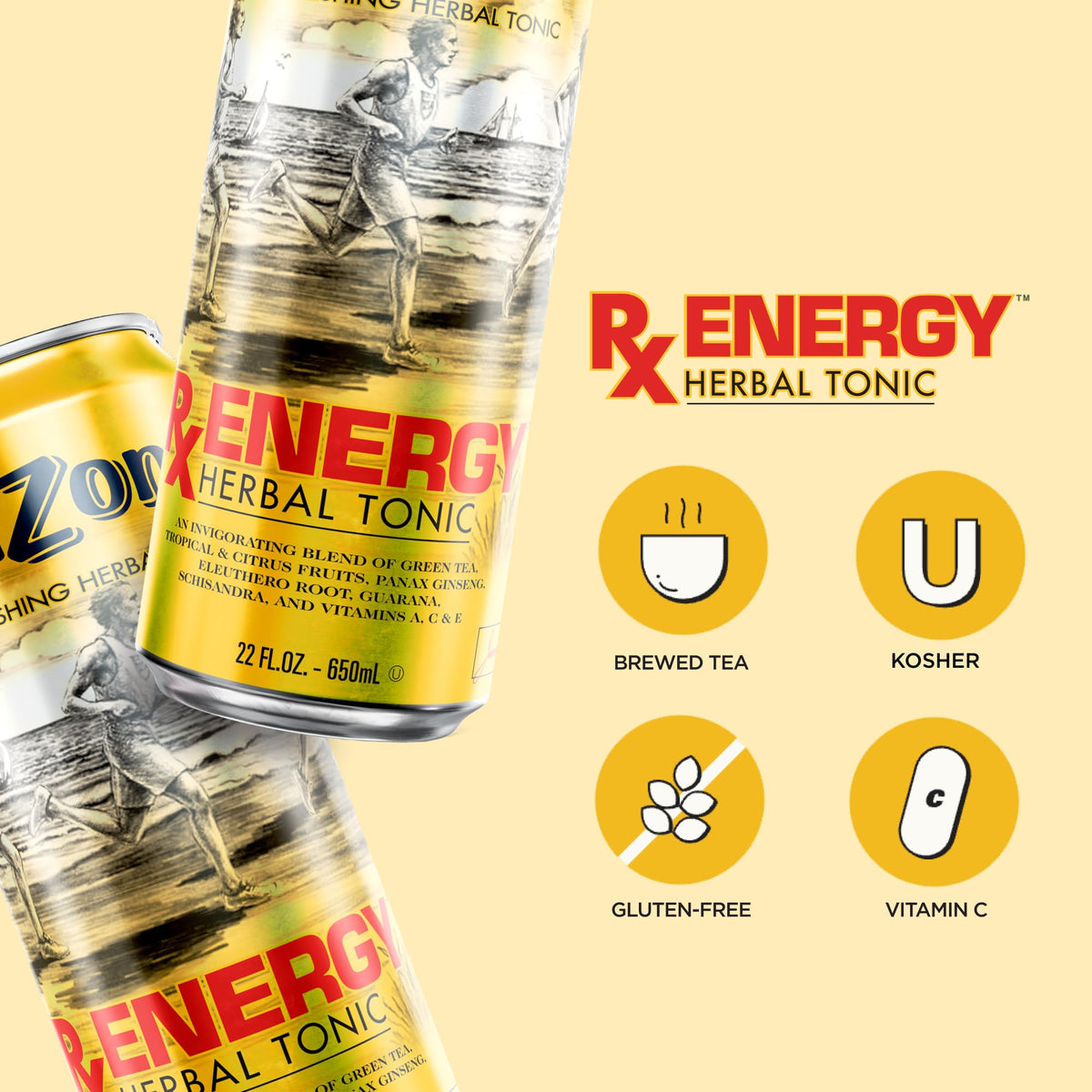 AriZona Rx Energy ingredients highlight Panax ginseng and guarana for natural energy