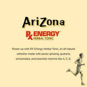 AriZona Rx Energy pour image shows tropical citrus flavor for refreshment