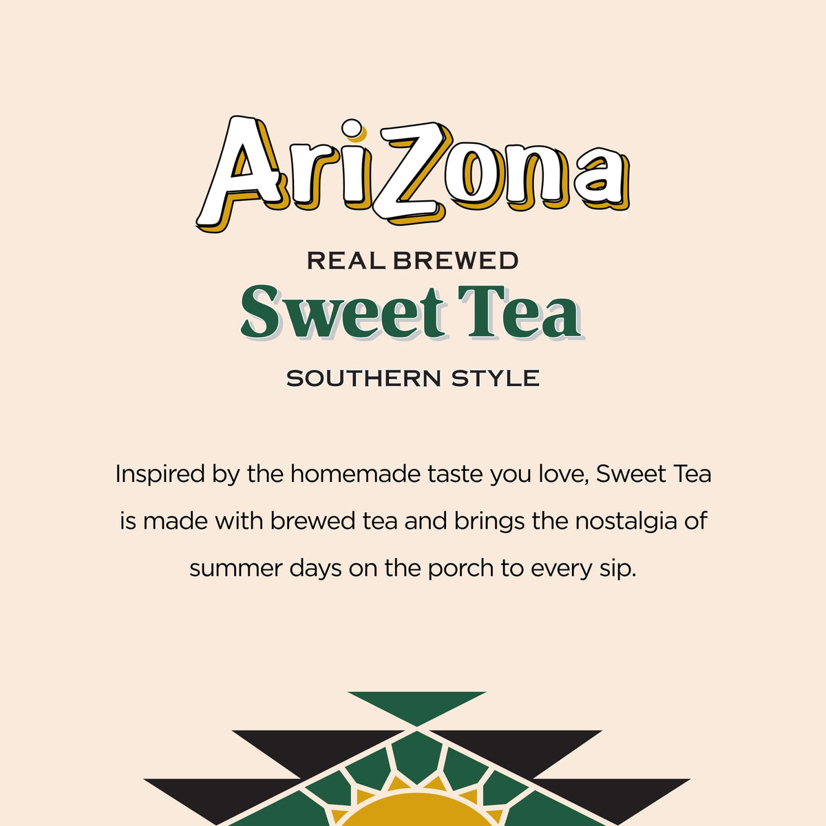 Close-up of AriZona label on a can, premium brewed flavor.