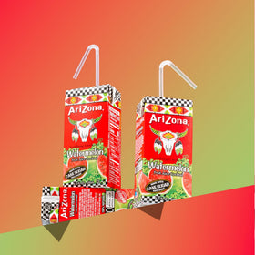 On-the-go serving with AriZona Watermelon Drink tetra box for quick refreshment.