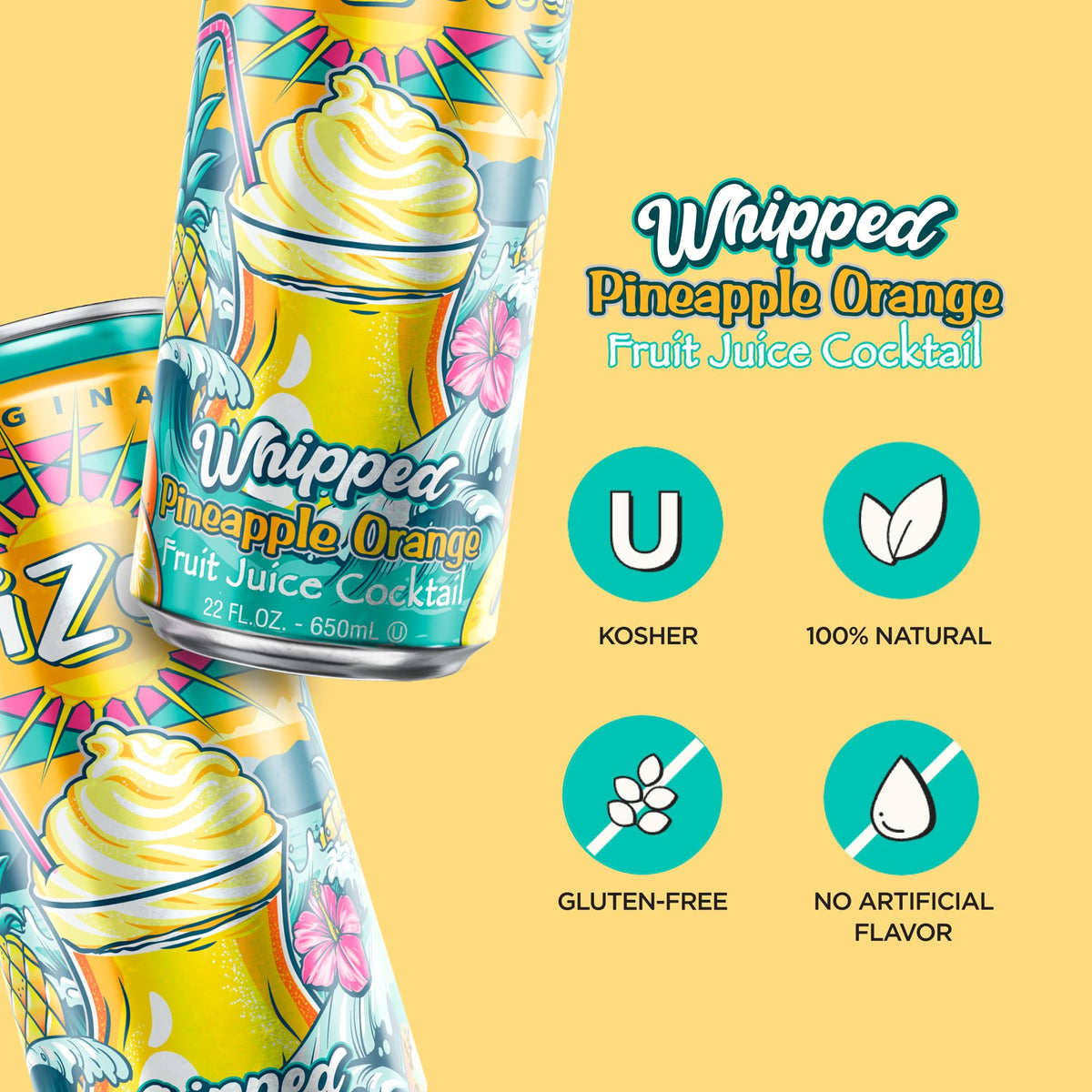 AriZona Whipped Pineapple Orange big can on display, ready to refresh