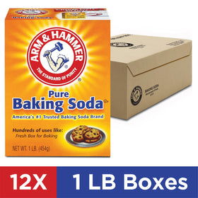 Arm & Hammer Baking Soda front label highlights its classic multi-use role for baking and cleaning.