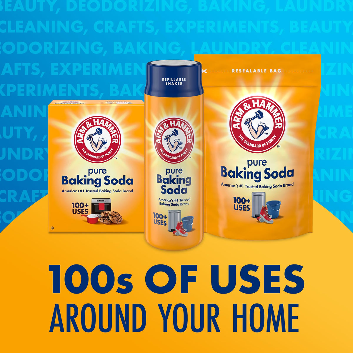 Arm & Hammer baking soda safe for stainless steel and ceramic surfaces.