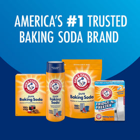 Arm & Hammer baking soda shaker stores mess-free with a water-resistant lid.