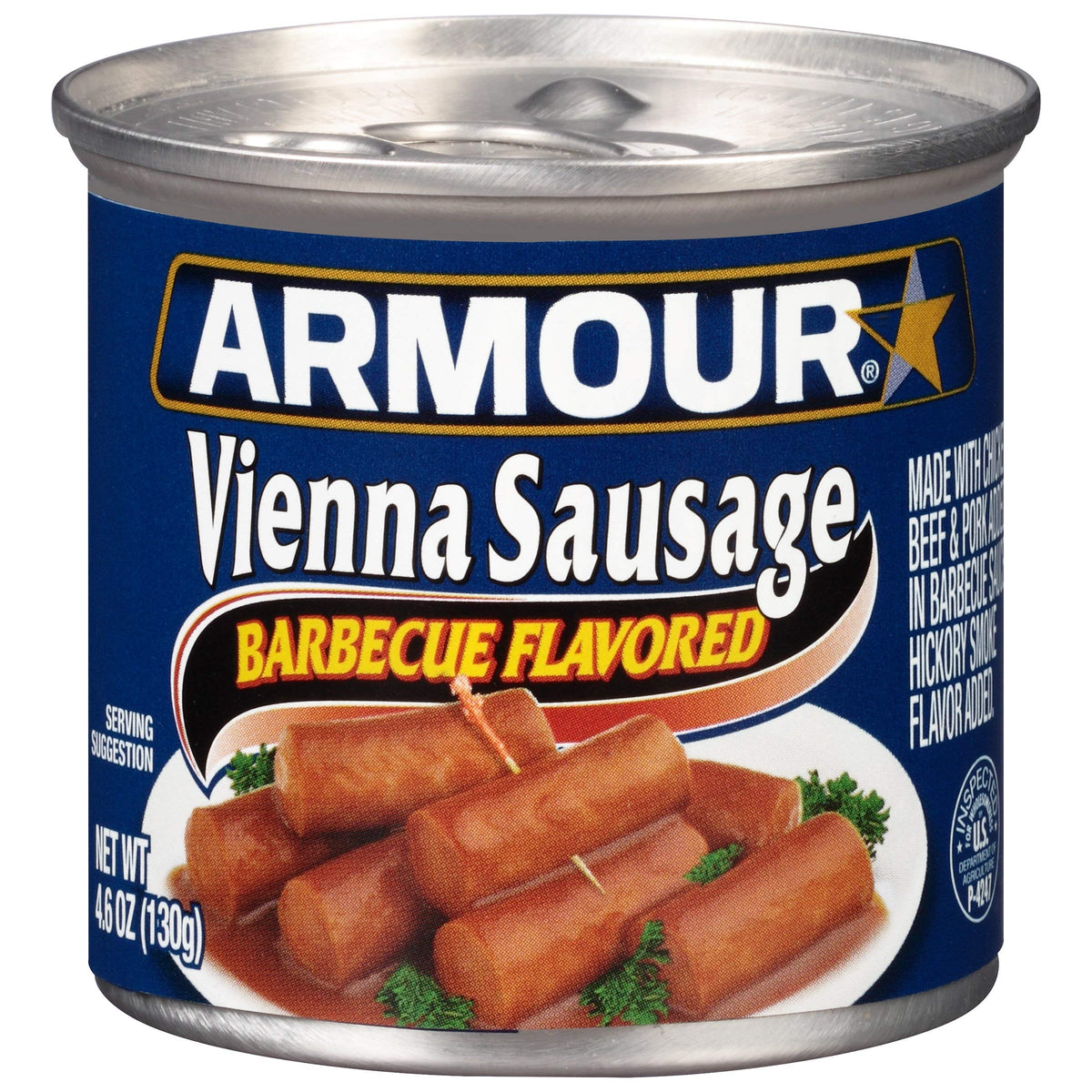 Armour Star barbecue Vienna sausage cans in a 24-pack ready for pantry storage.