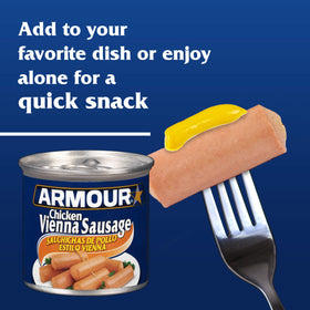 Armour Star Chicken Vienna Sausage pack multi, pantry staple for easy meals.