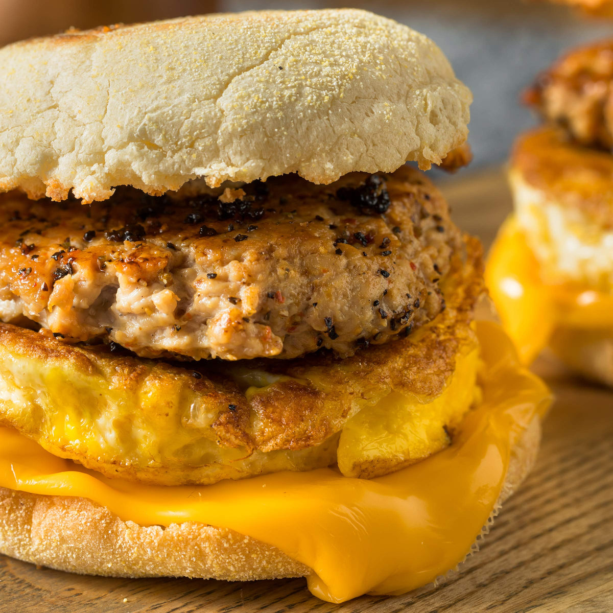 Close-up of pork and chicken blend in Armour Star sausage.