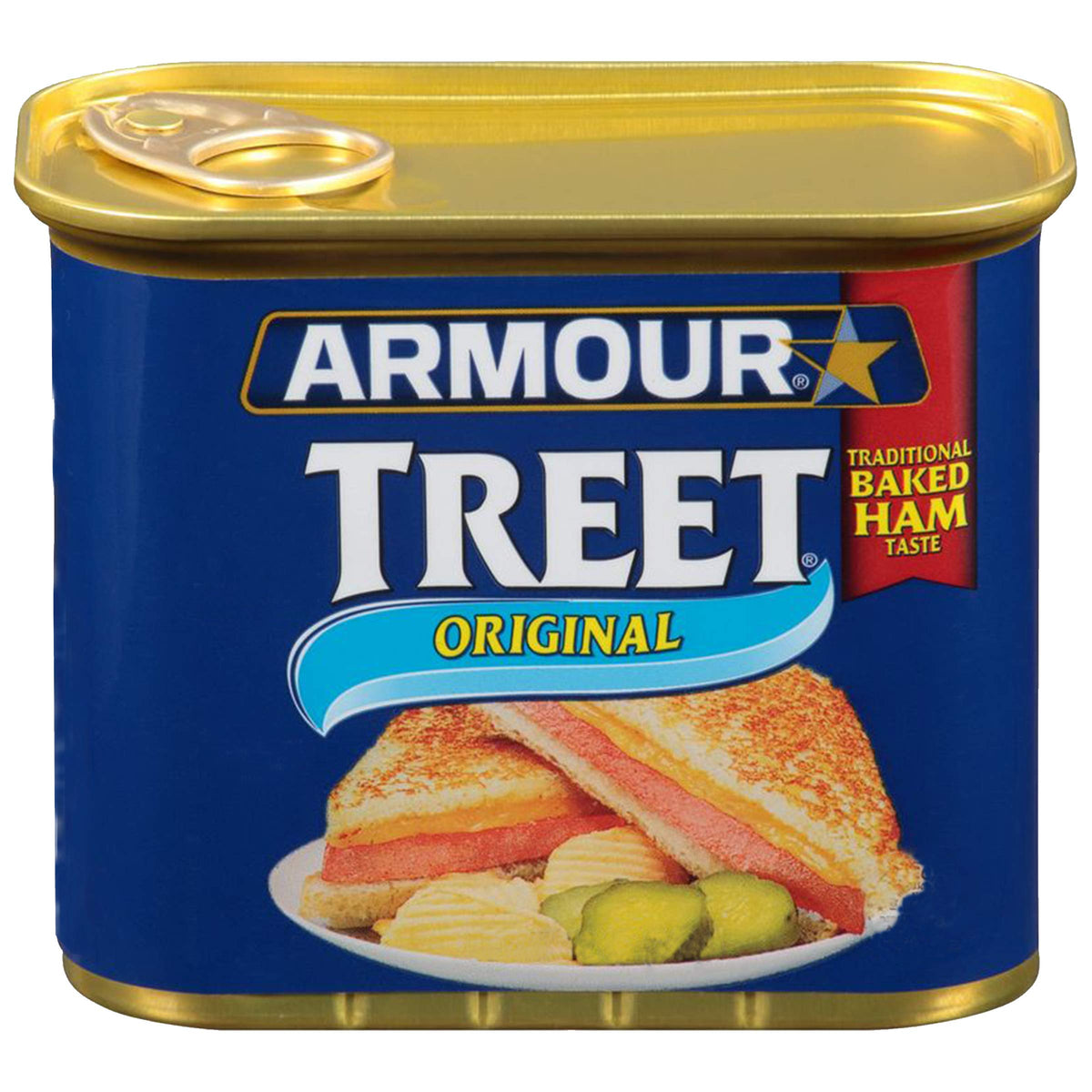Armour Star Treet Luncheon Loaf can packaging for quick, on-the-go meals.