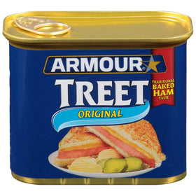 Armour Star Treet Luncheon Loaf can packaging for quick, on-the-go meals.