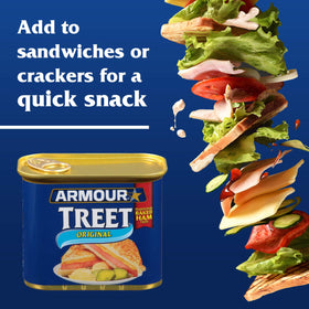 Armour Star Treet Luncheon Loaf sliced on bread for fast, satisfying sandwiches.