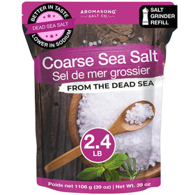 Aromasong coarse sea salt grinder refill crystals for easy daily seasoning