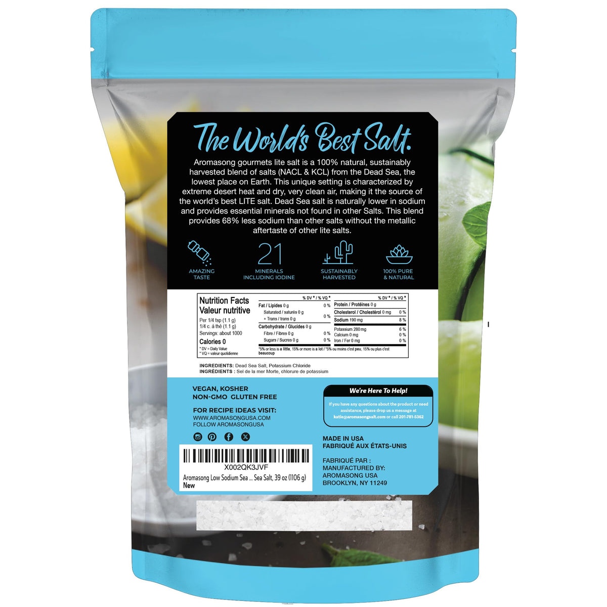 Aromasong salt flavor comparison suggests richer taste versus common salts.