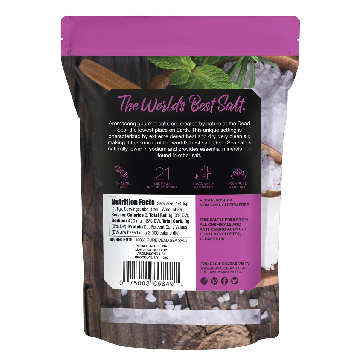 Aromasong coarse sea salt for everyday cooking and finishing.