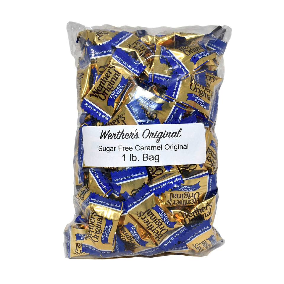Aromatik bulk original hard candy pouch with assorted caramel flavors for on-the-go snacking.