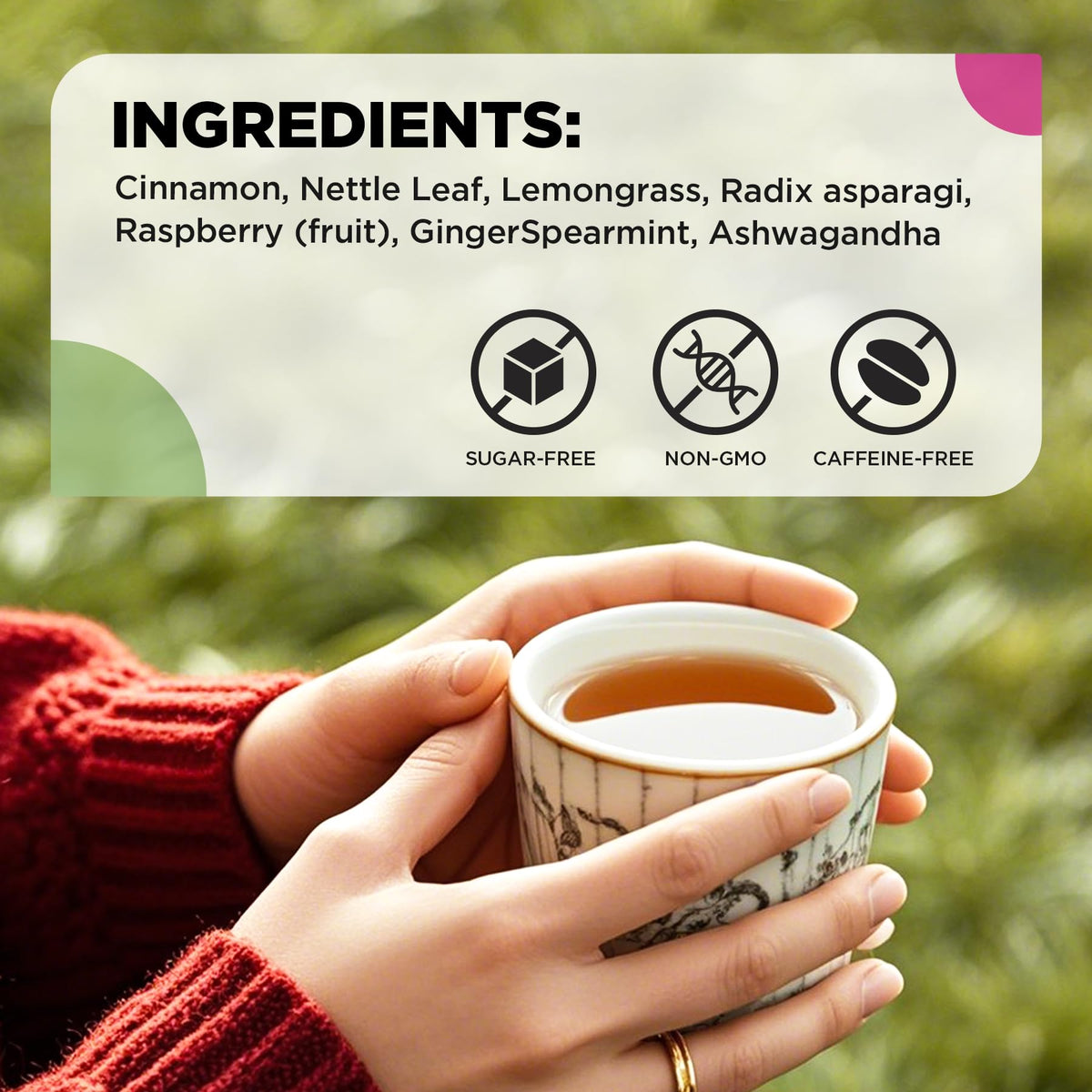 Aromlife Postpartum Tea in a breastfeeding-friendly setup for new moms