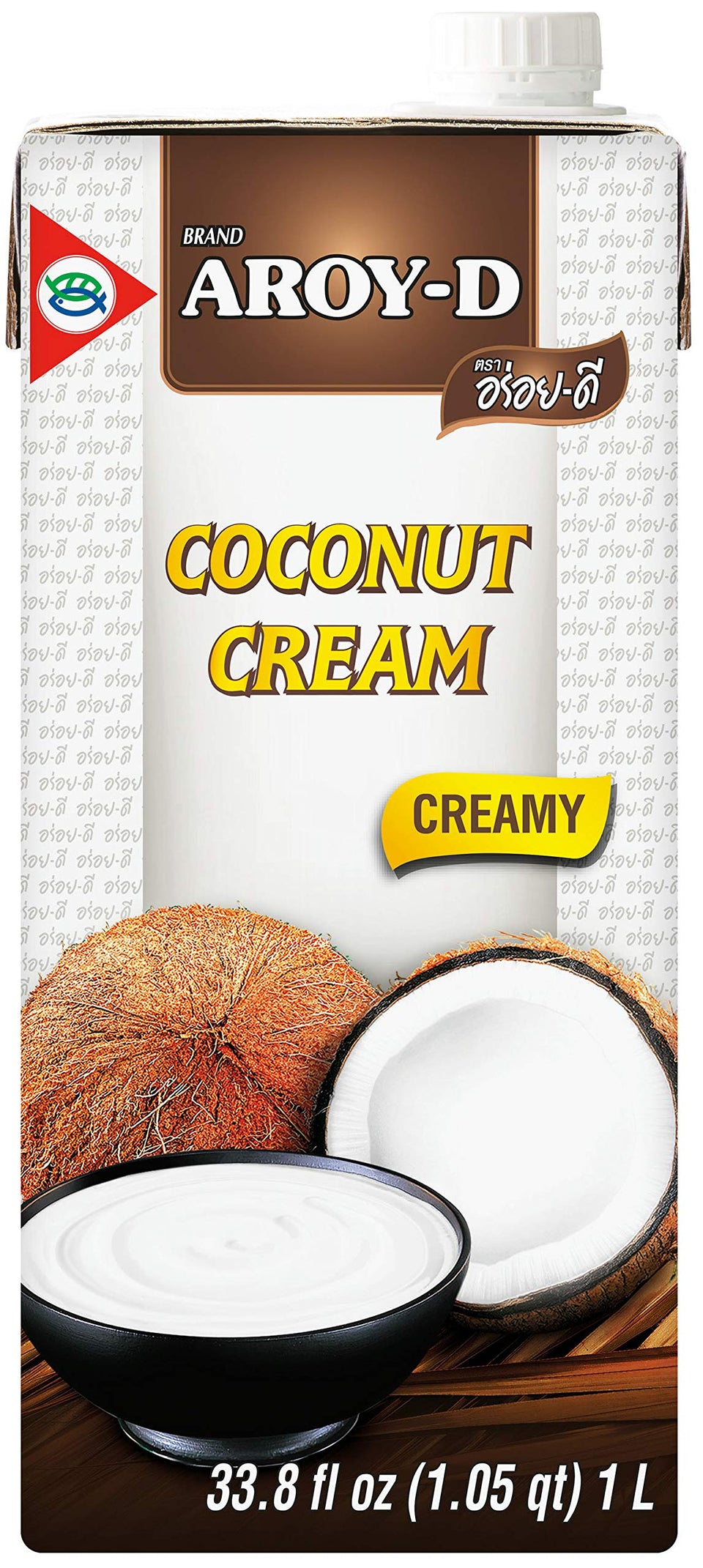 Aroy-D coconut cream carton 1L ready for cooking.