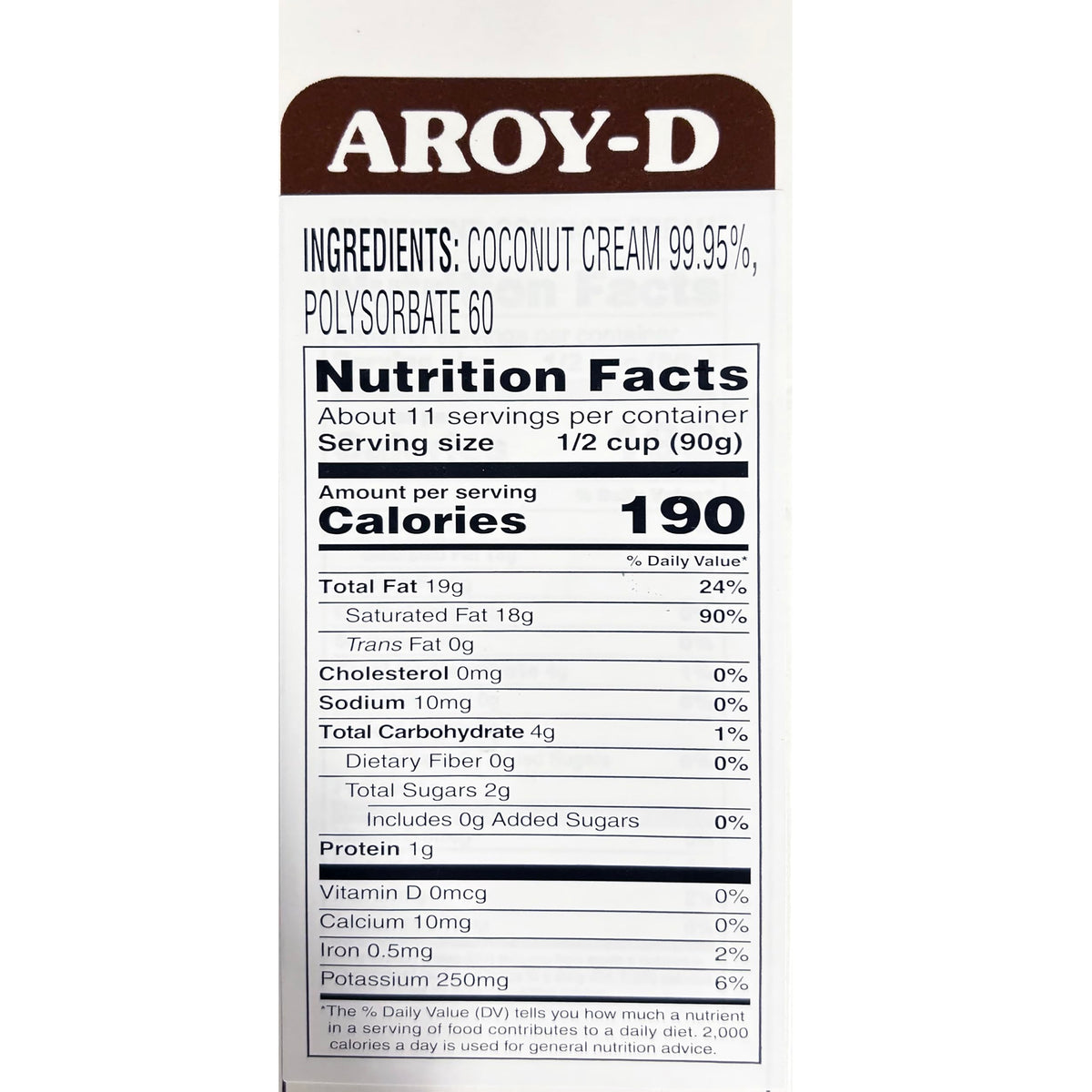 Aroy-D coconut cream dessert topping enhances vegan treats.