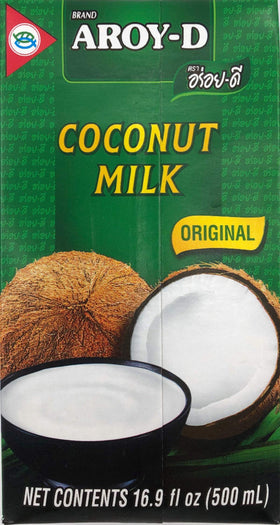 Aroy-D coconut milk in BPA-free carton packaging for safe storage