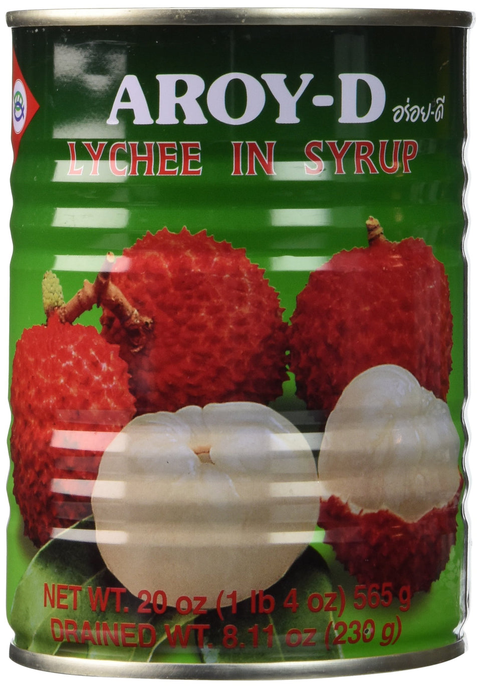 Aroy-D Lychee in Syrup can, pack of 3, ready for desserts or cocktails