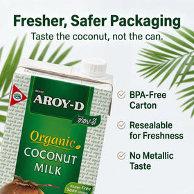 Aroy-D Organic Coconut Milk vegan and gluten-free option.