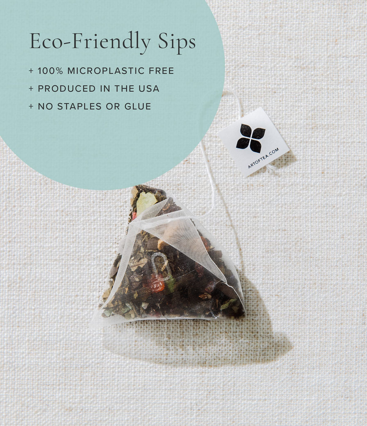 Art of Tea brew guide image promotes a precise 8 oz serving.