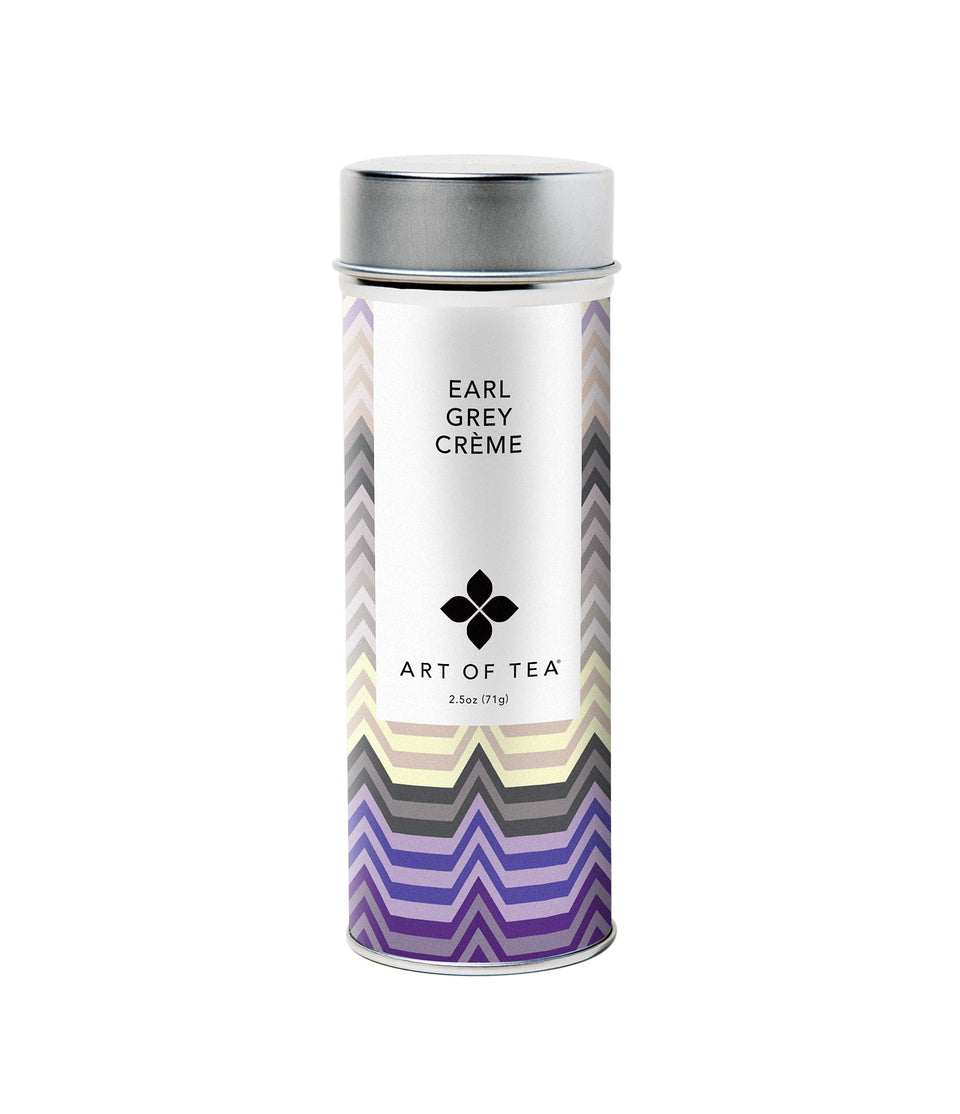 Art of Tea Earl Grey Crème loose-leaf tin showcasing premium packaging and flavor potential.