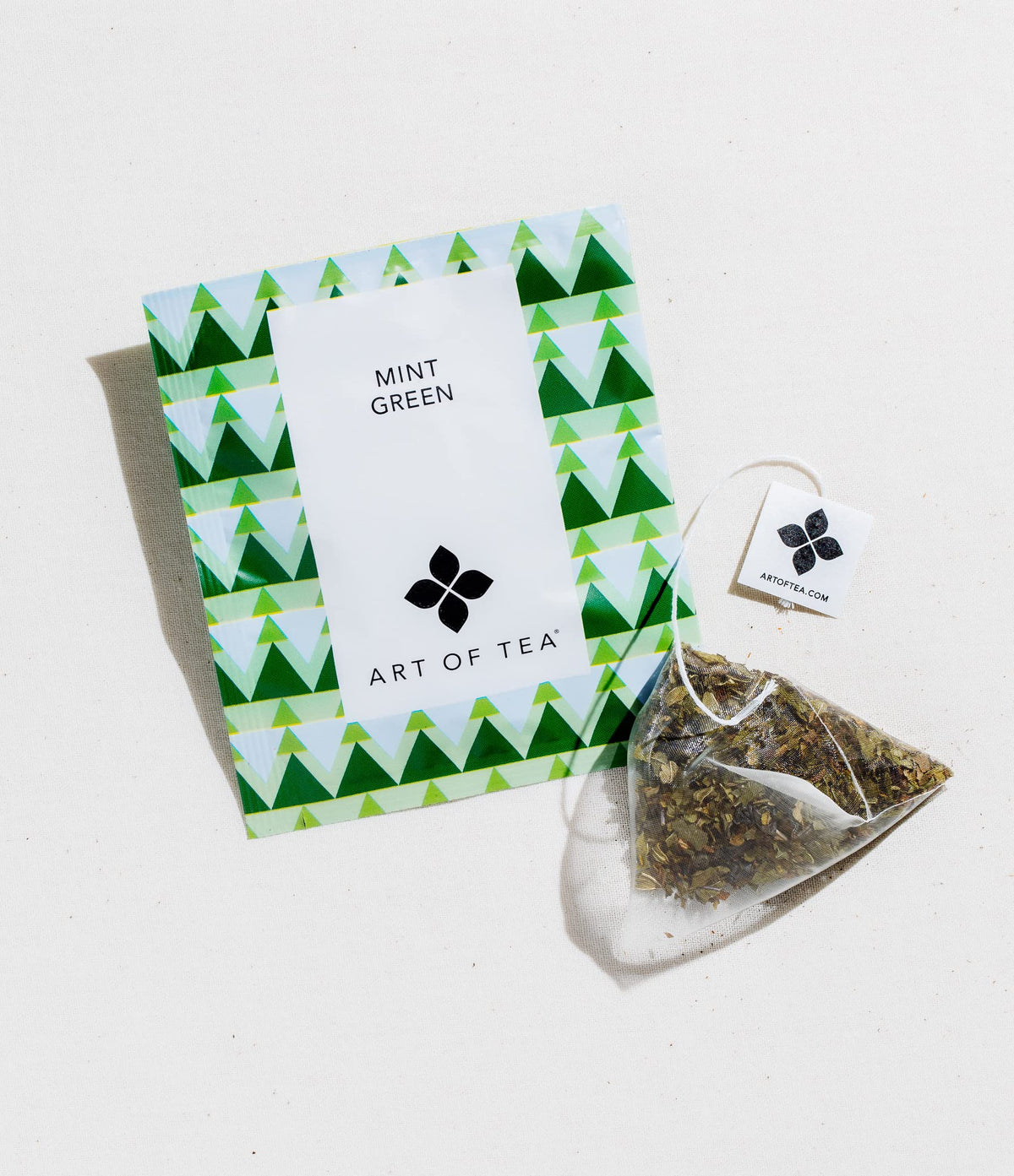 Individually wrapped Art of Tea sachets preserve flavor for on-the-go brewing