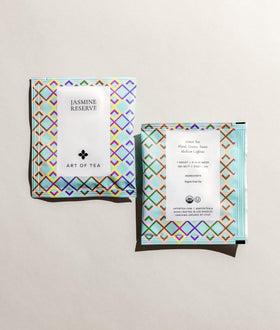 Art of Tea Jasmine Reserve pyramid sachets emphasize consistent flavor in every cup.