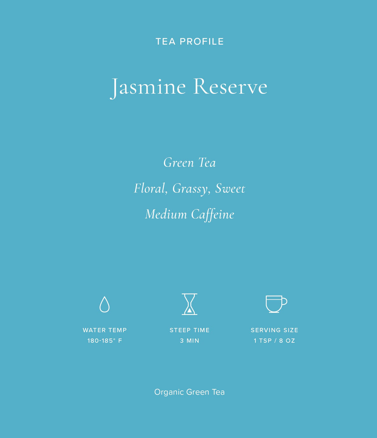Art of Tea Jasmine Reserve steeping cup scene capturing fragrant aroma during brew.