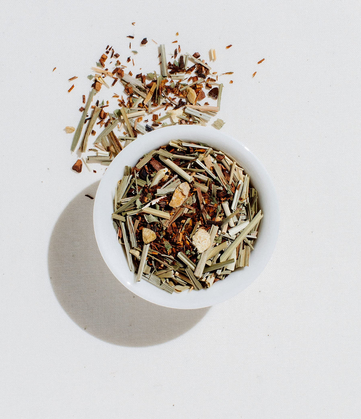 Art of Tea lemon-ginger herbal leaves close-up showcasing natural ingredients