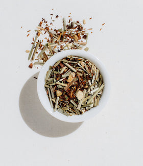Art of Tea lemon-ginger herbal leaves close-up showcasing natural ingredients