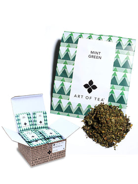 Art of Tea mint green tea pack sachets – fresh mint flavor for a bright cup