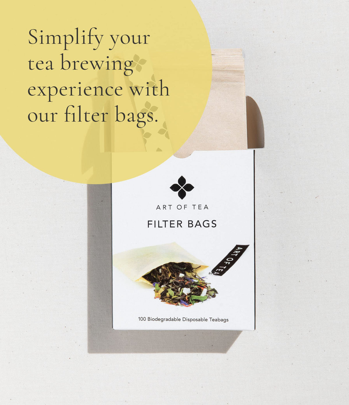 Art of Tea Organic Happy Tea hot serving invites morning ritual and balanced caffeine uplift.