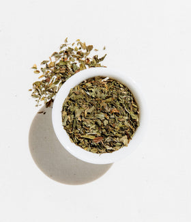 Brewing Art of Tea Pacific Coast Mint in a cup with steam
