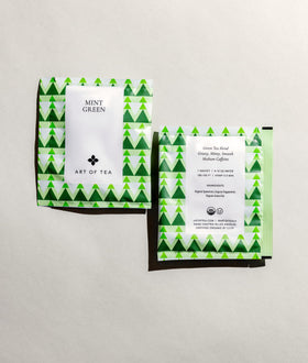 Art of Tea pyramid tea bag closeup – premium brew in a convenient sachet