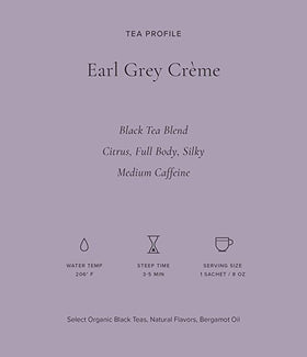 Art of Tea Steeped Earl Grey Cream Tea in cup releasing bergamot aroma.