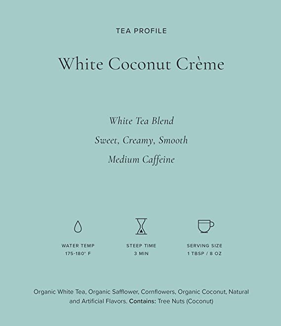 Ingredients layout for Art of Tea White Coconut Crème with coconut and vanilla