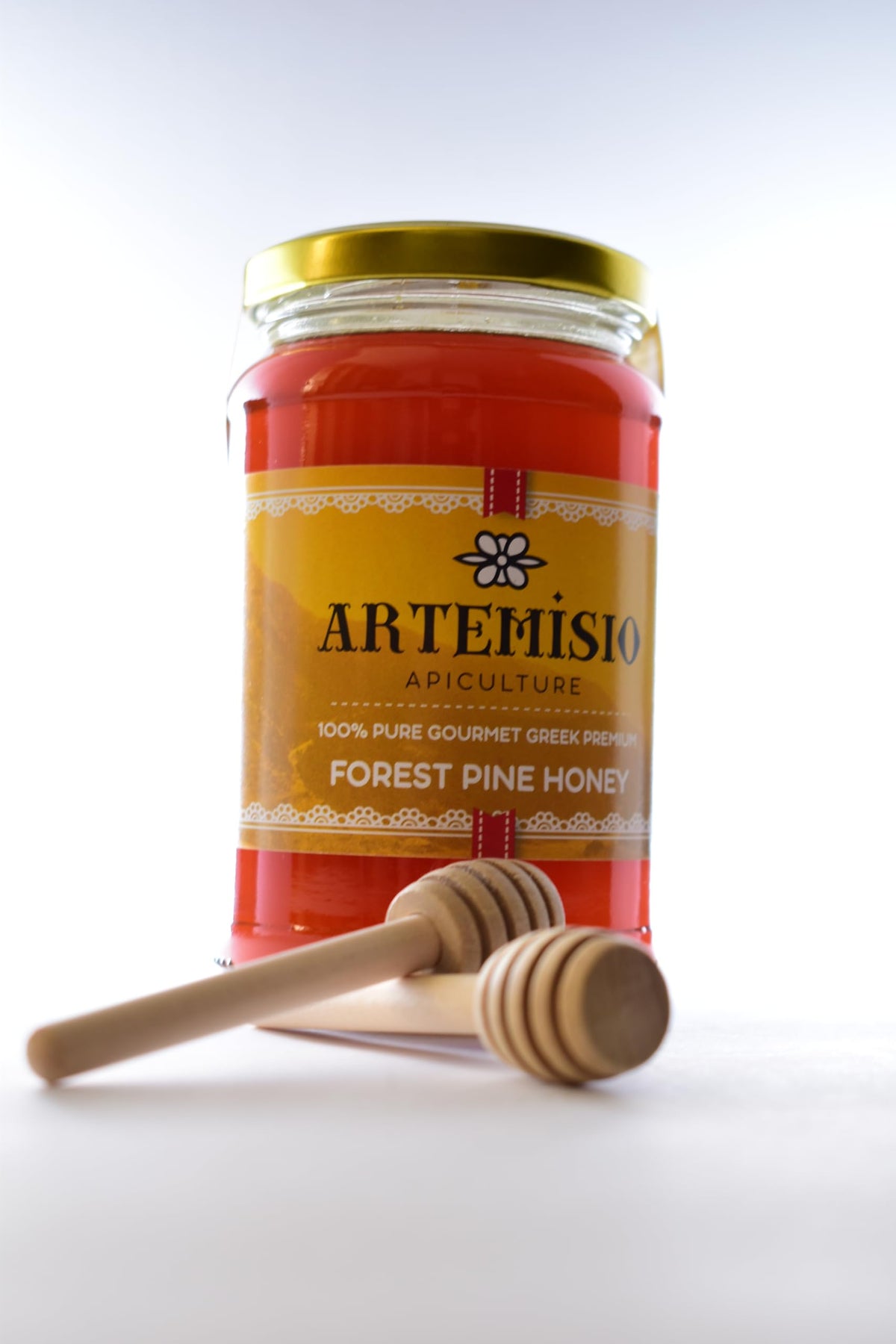 Artemisio raw Greek honey glass jar - authentic unfiltered honey from Greece