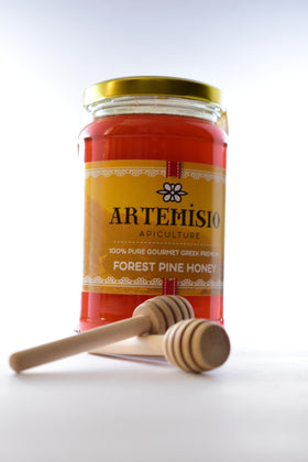 Artemisio raw Greek honey glass jar - authentic unfiltered honey from Greece